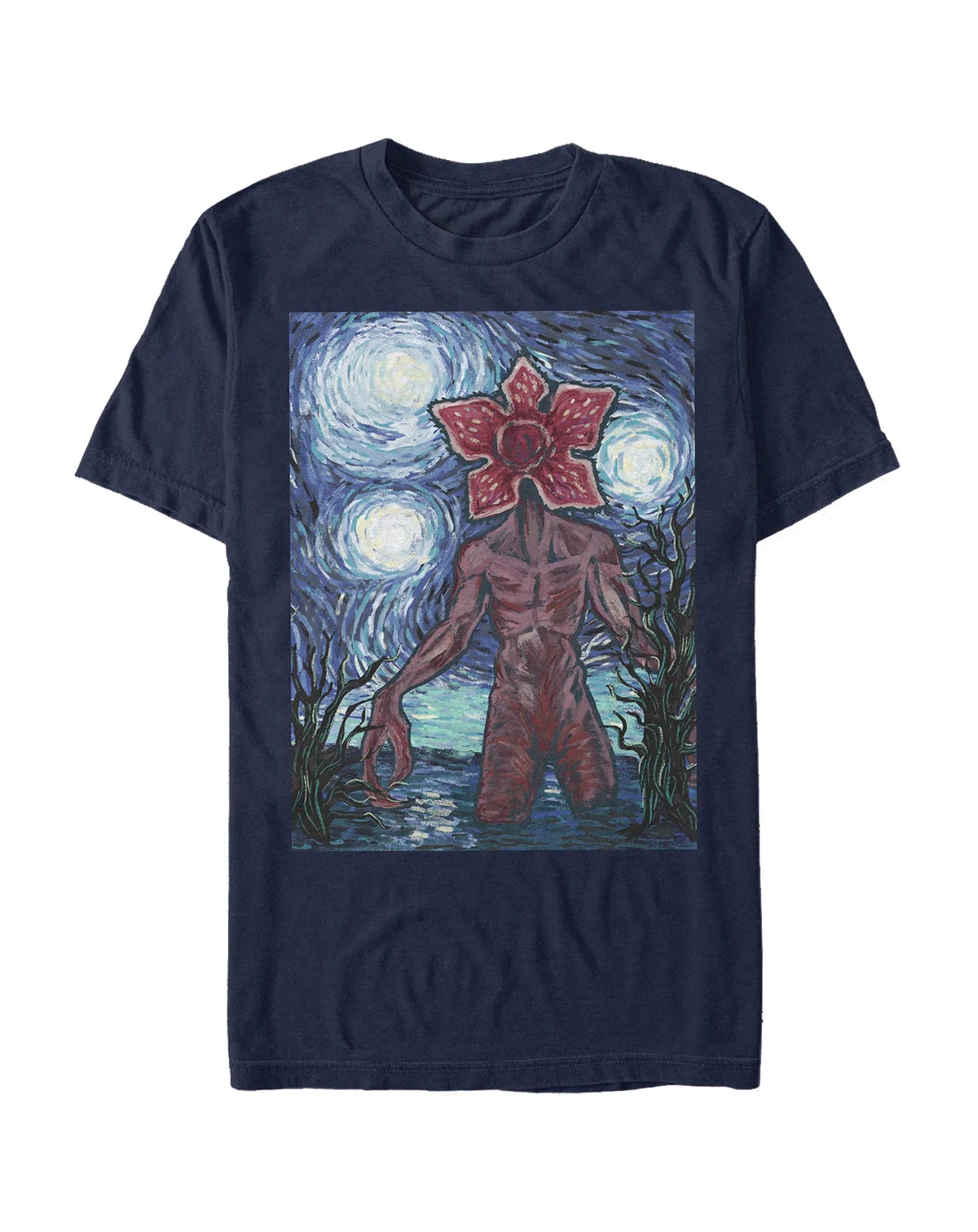 Stranger Things Men's Demogorgon Starry Night Style Poster Short Sleeve T-Shirt