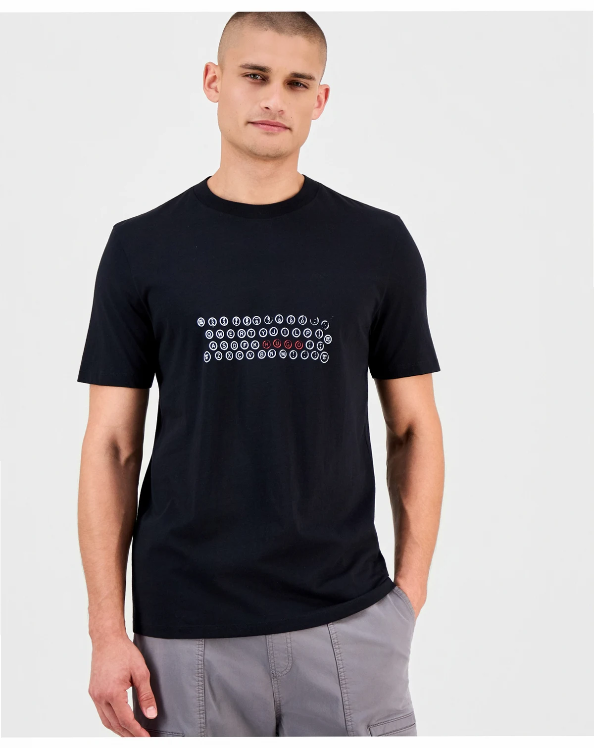 Men's Deyss Short-Sleeve Keyboard Logo Graphic Crewneck T-Shirt