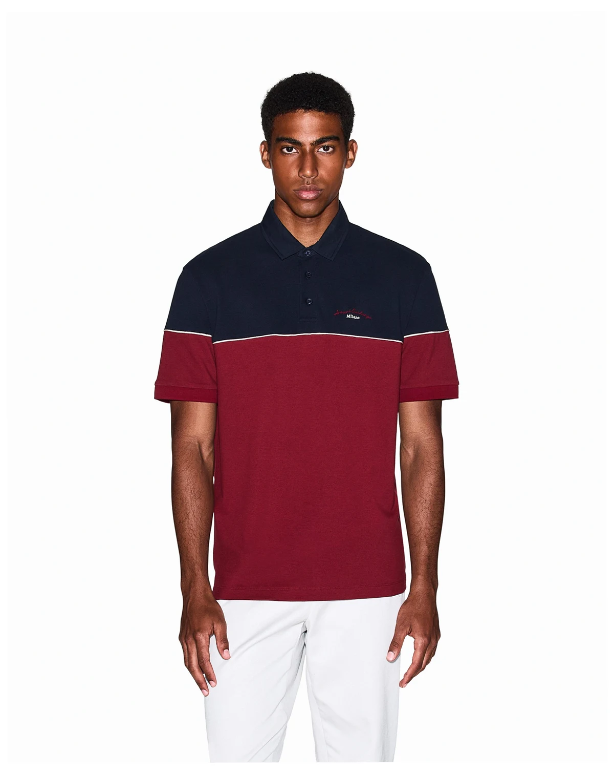 Men's Color Block Pique Polo Shirt