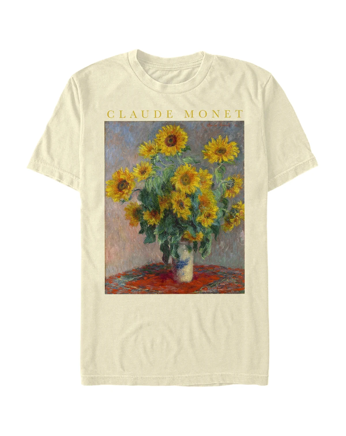 Men's Monet Sunflowers Short Sleeve Crew T-shirt