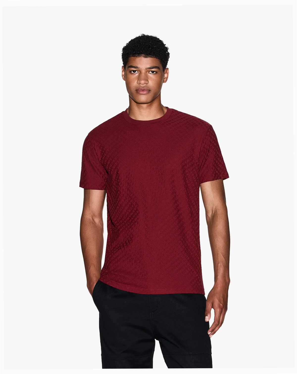 Men's Mercerized Jacquard Allover Logo T-Shirt