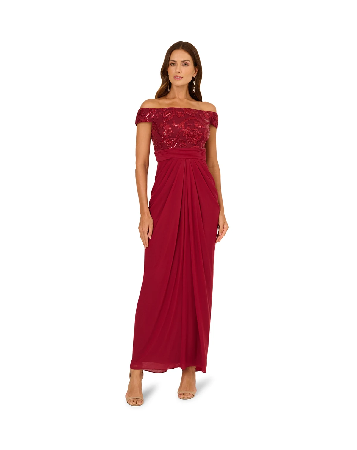 Women's Off-Shoulder Sequin and Stretch Dress