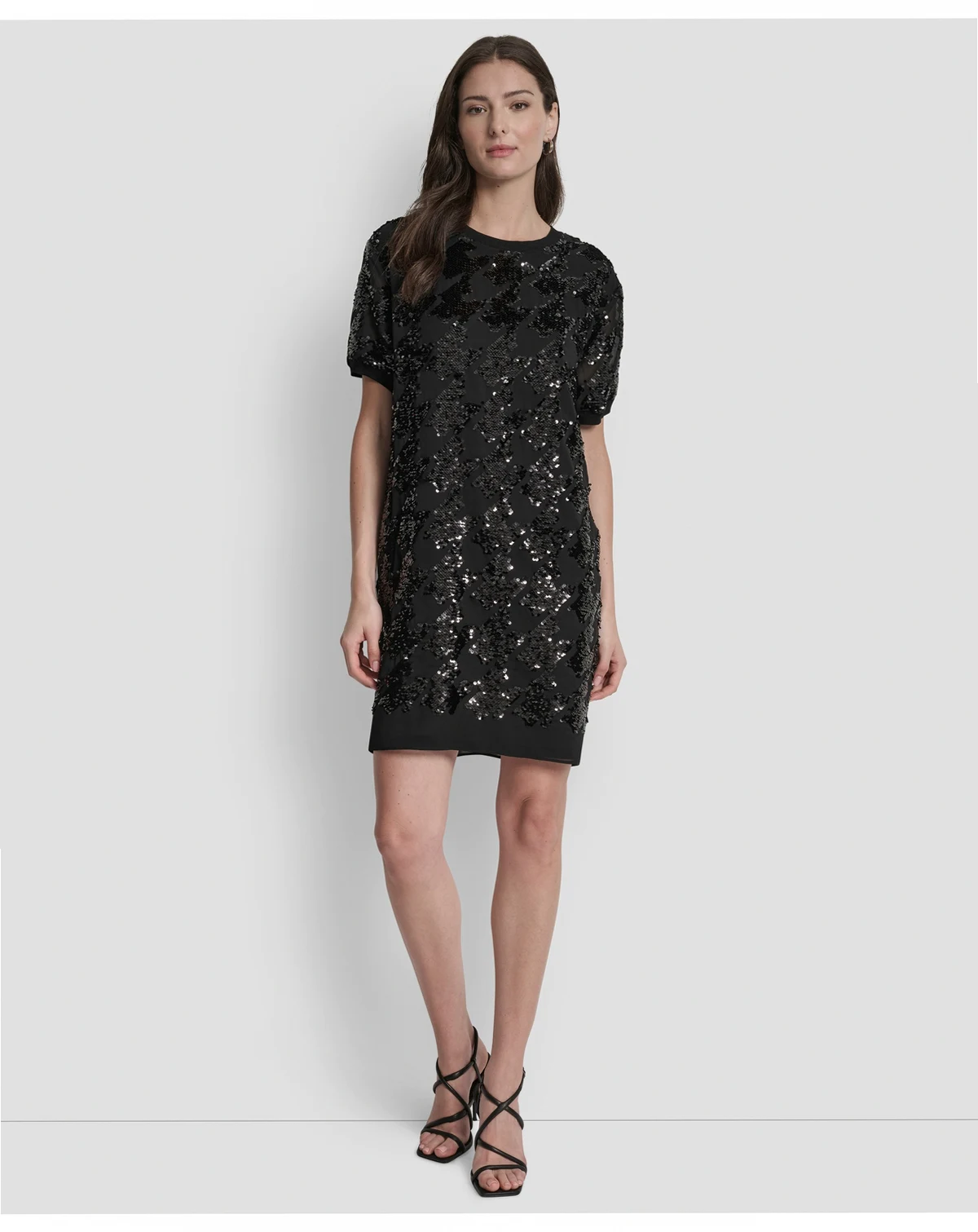 Women's Short Sleeve Sequin Tunic Dress