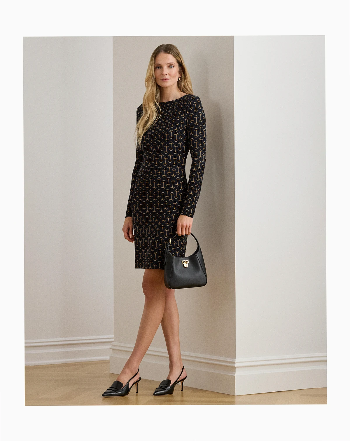 Women's Geo Print Boat Neck Dress