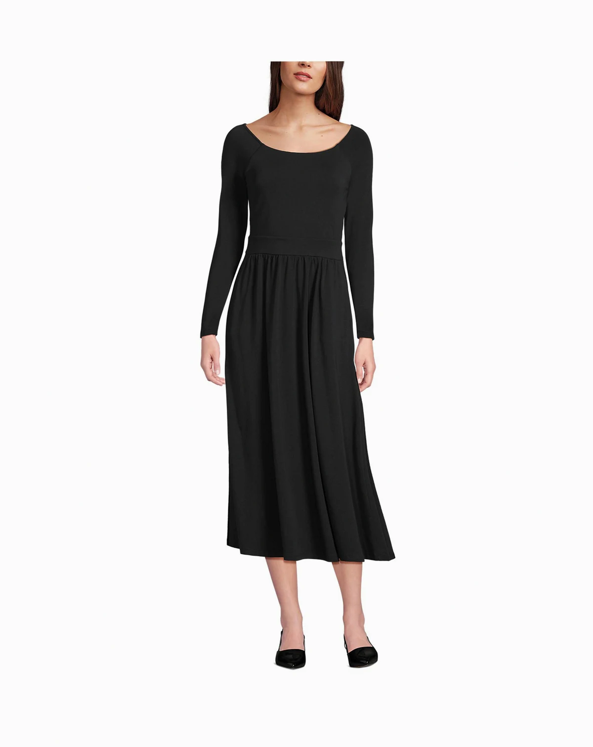 Women's Cotton Modal Off Shoulder Midi Dress