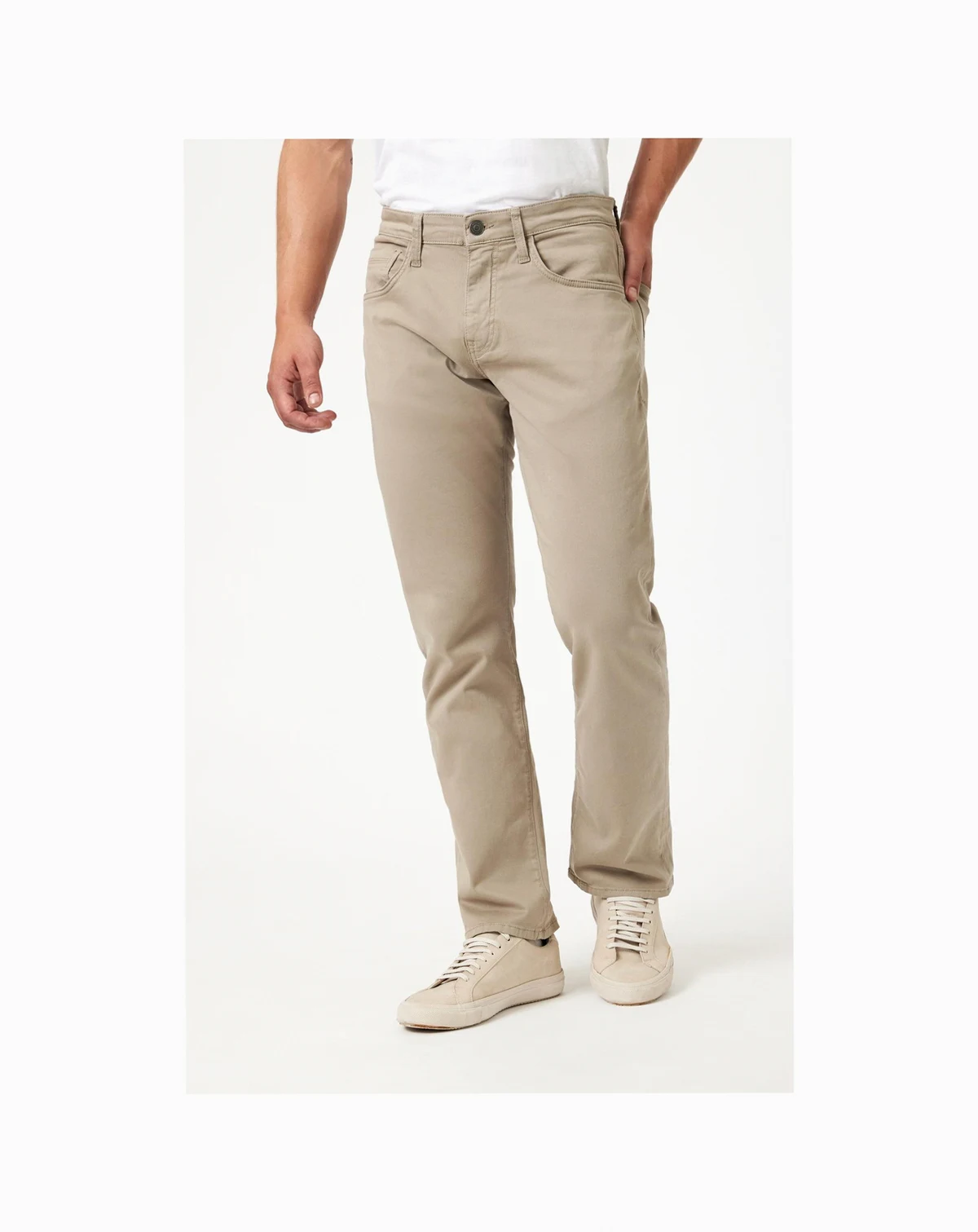 Men's Matt Relaxed Straight Leg In Sand Casual Twill