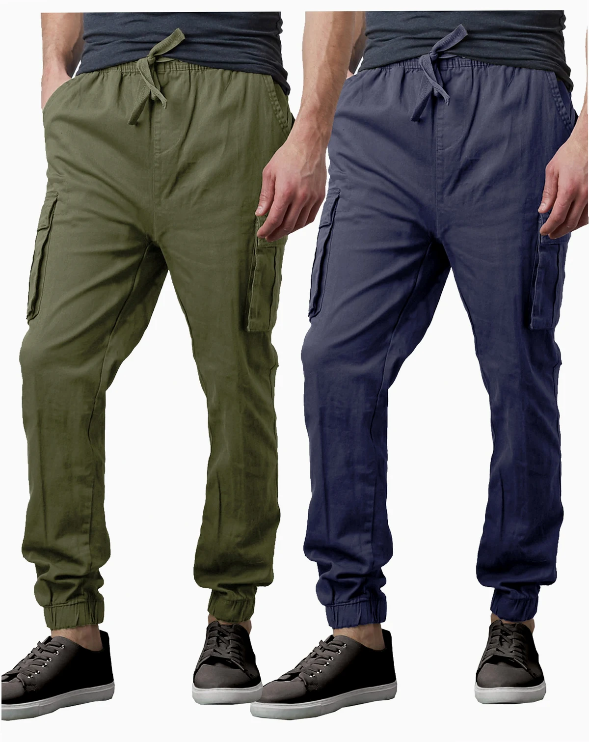 Men's Slim Fit Stretch Cargo Jogger Pants, Pack of 2