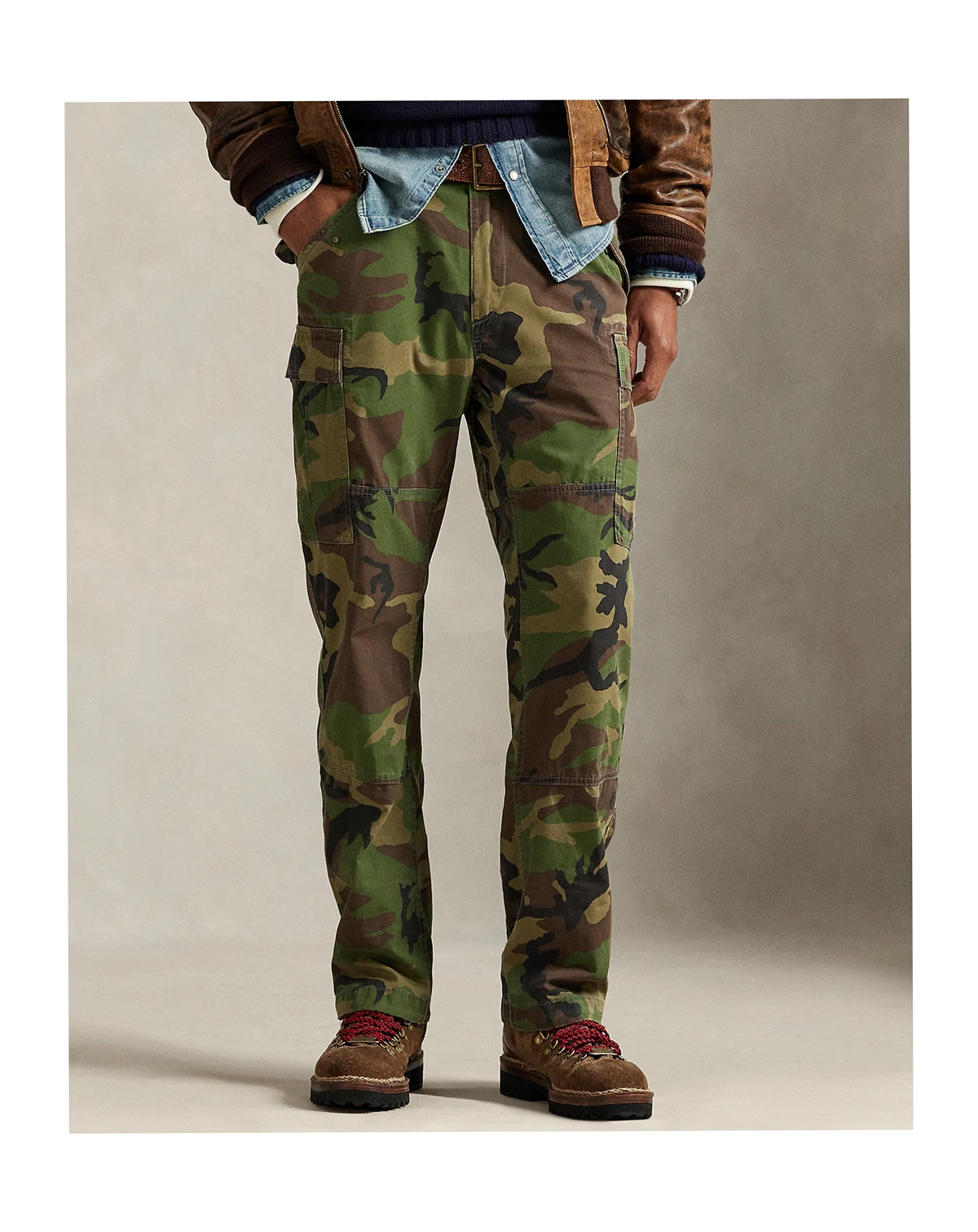 Men's Classic Fit Camo Canvas Cargo Pants