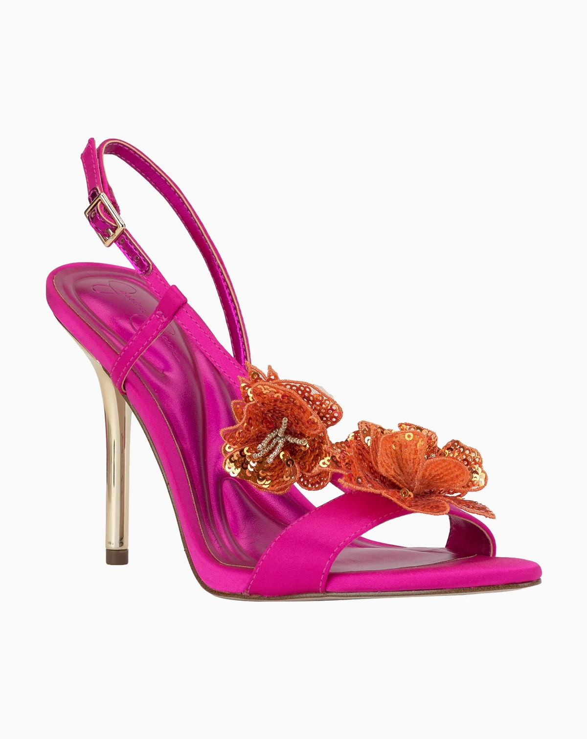 Women's Nivory Sequin Flowers Stiletto Sandals