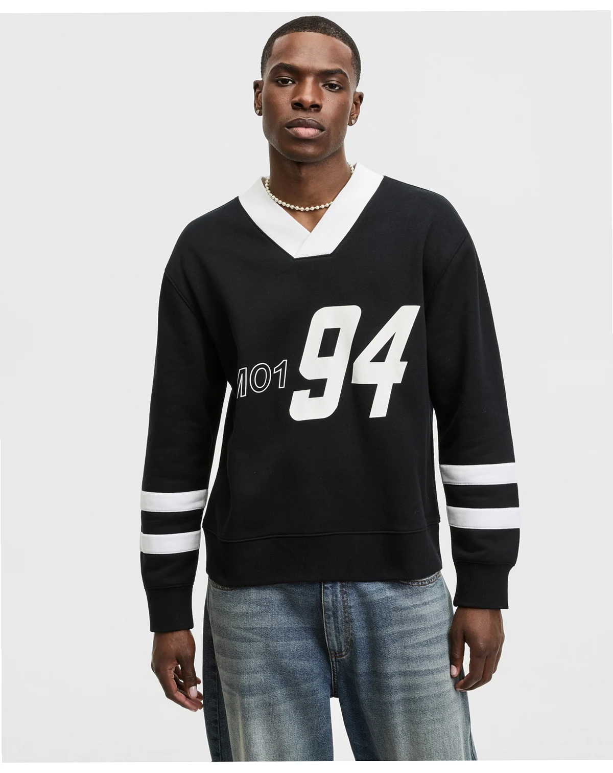 Men's Relaxed-Fit Varsity V-Neck Shirt, Macy's Exclusive