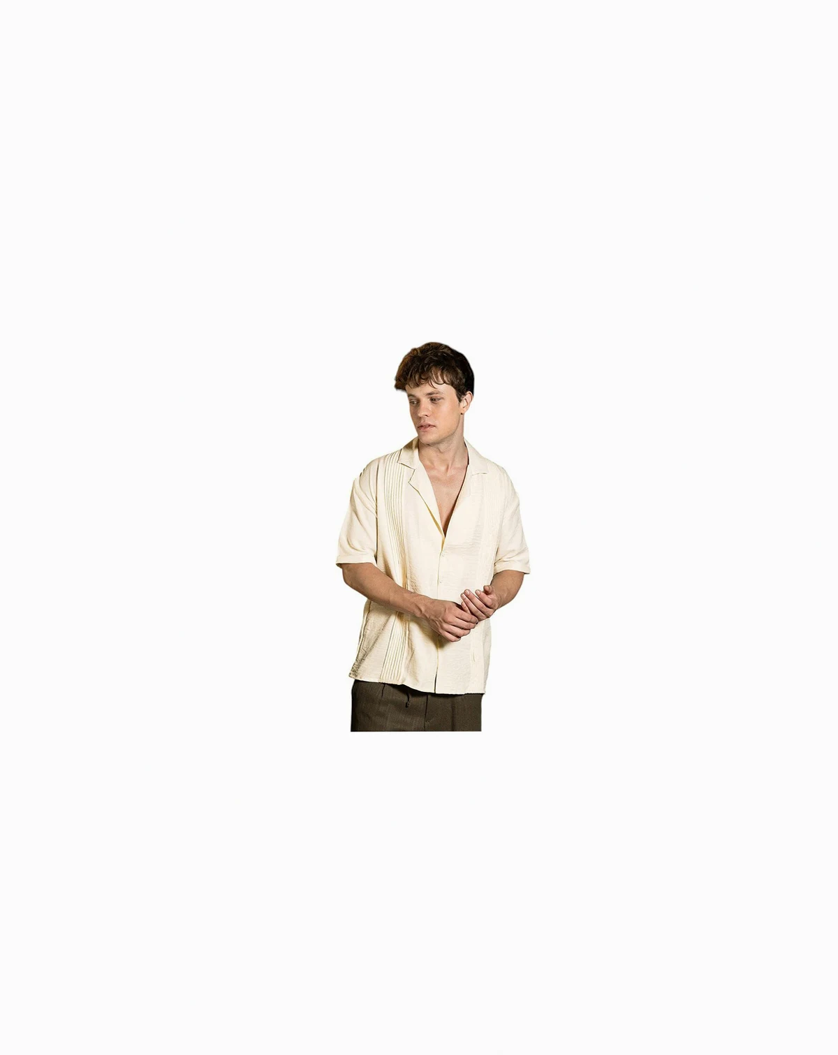 Men's Pleat-Block Oversized Shirt