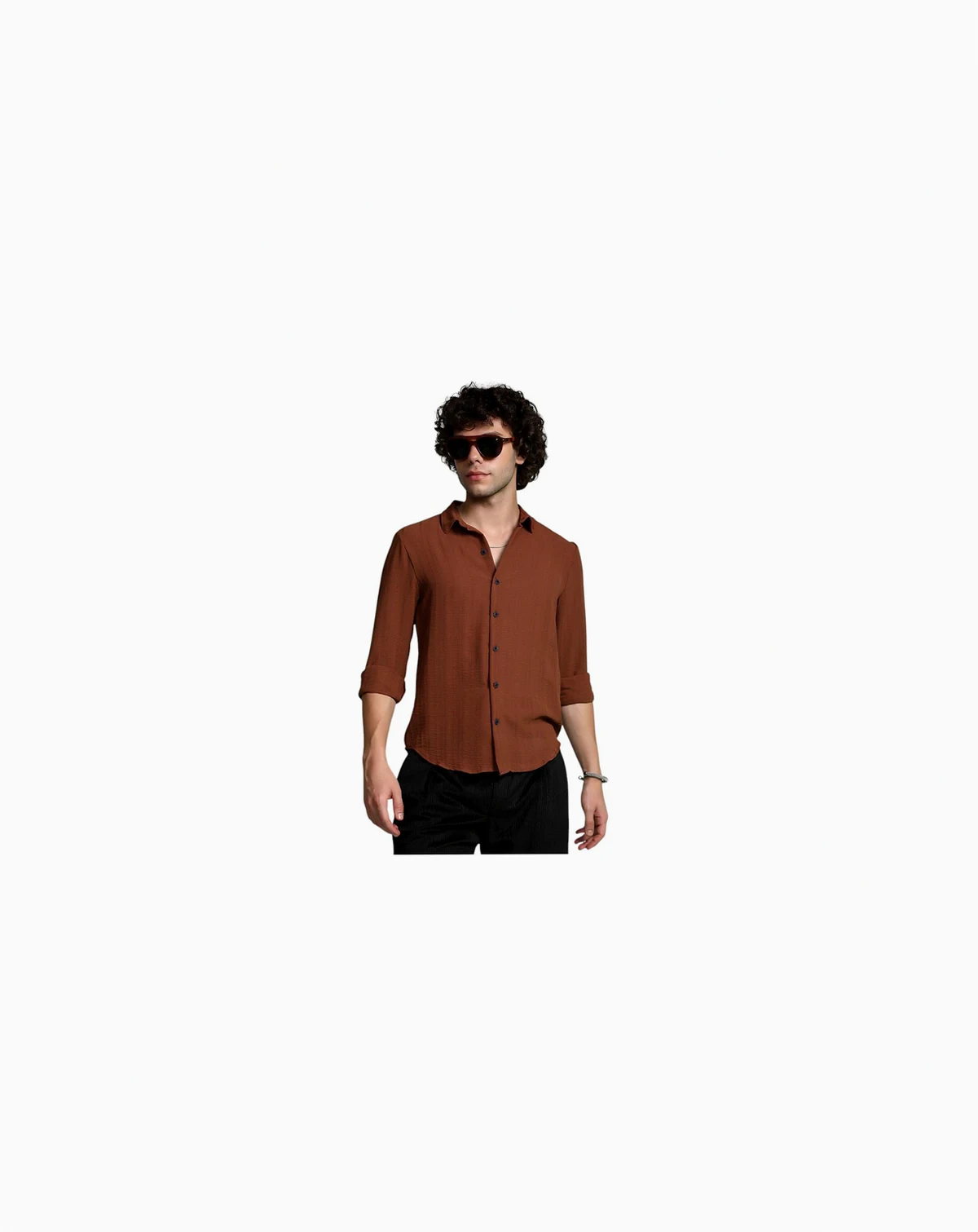 Men's Sienna Brown Woven-Lined Shirt