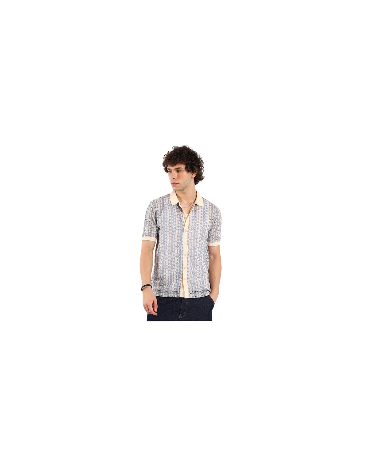 Men's Ditsy Floral Knit Shirt