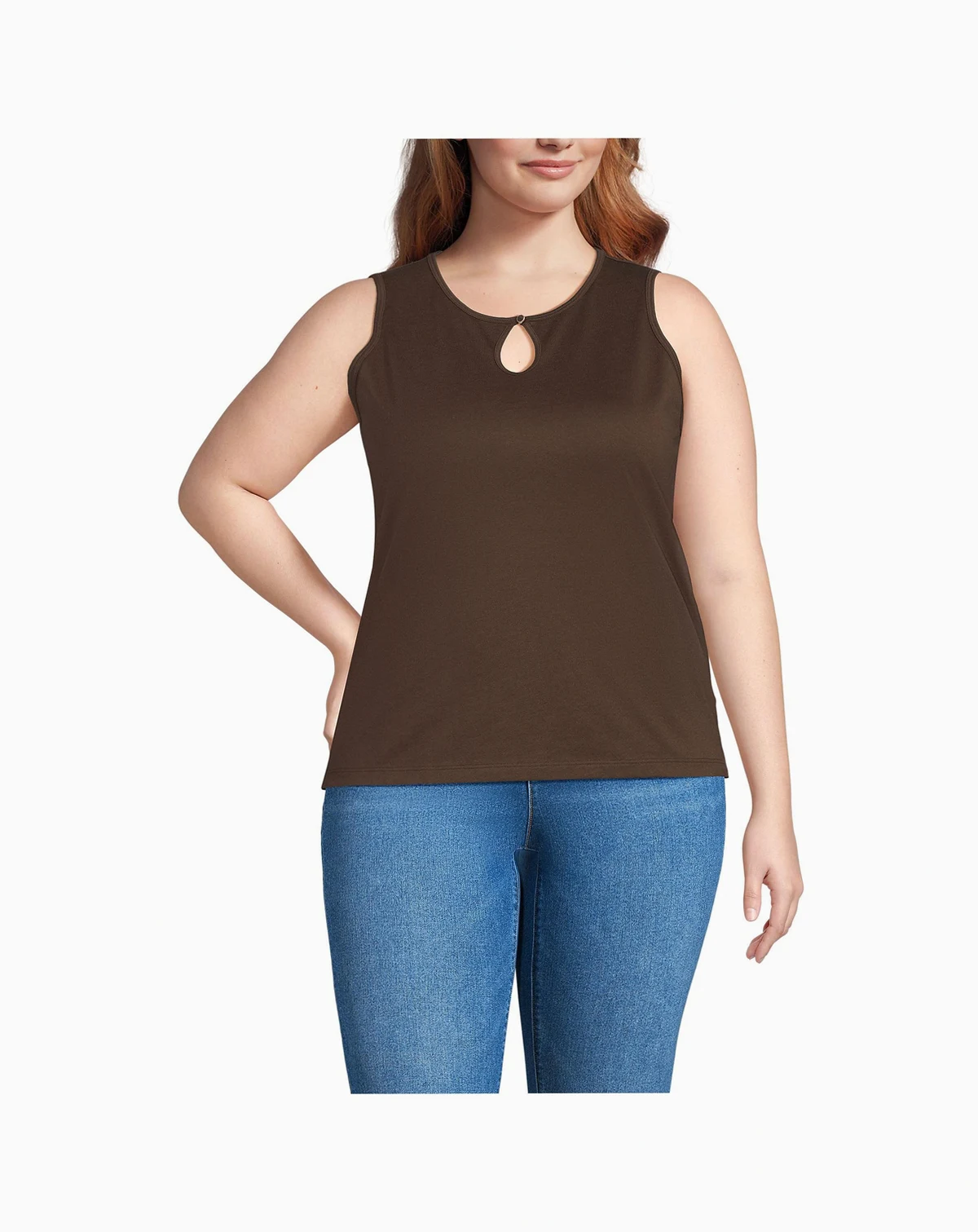Plus Size Supima Keyhole Tank