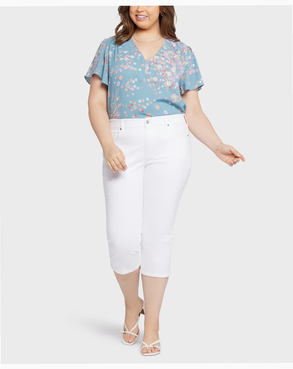 Plus Size Waist-Match Slim Straight Crop Jeans