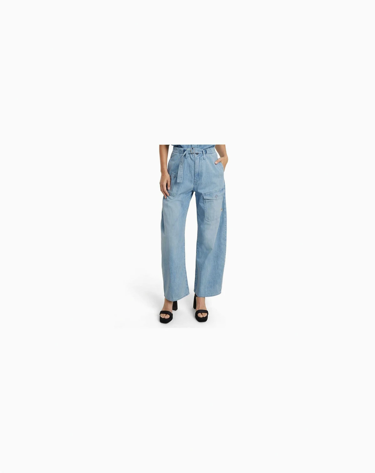 Women's Belted Cargo Loose Jeans
