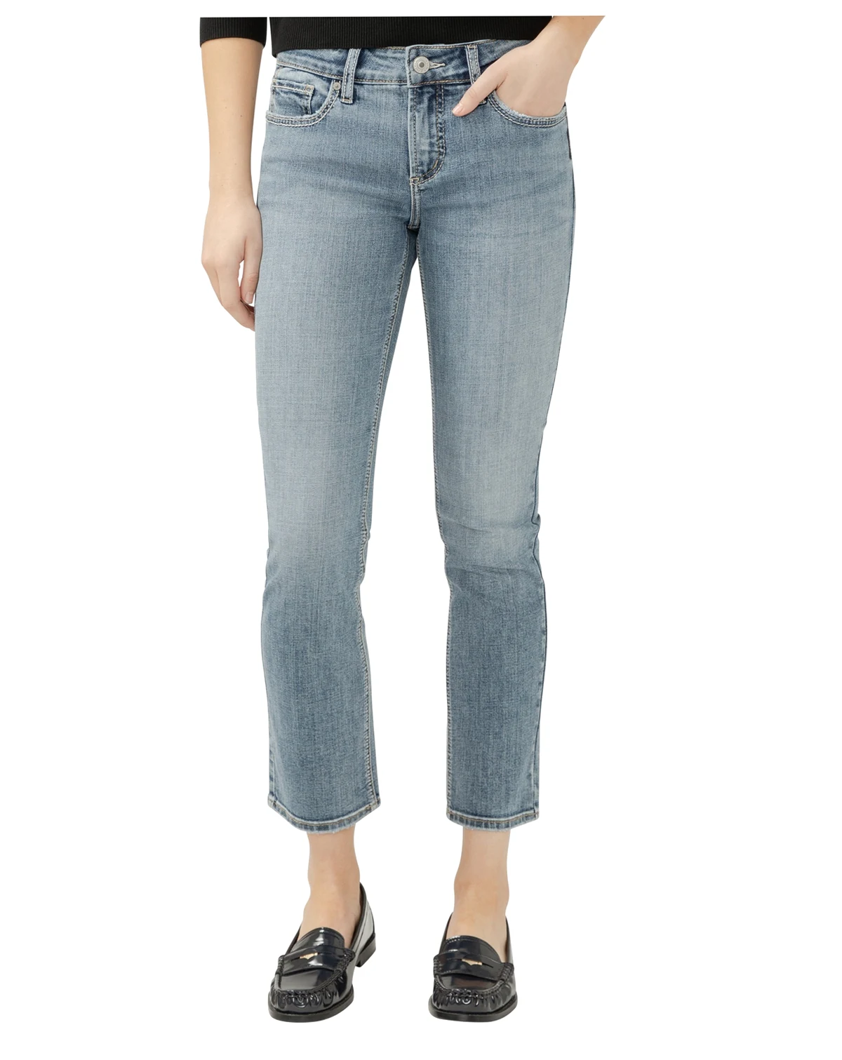 Women's Elyse Mid Rise Comfort Fit Straight Leg Jeans