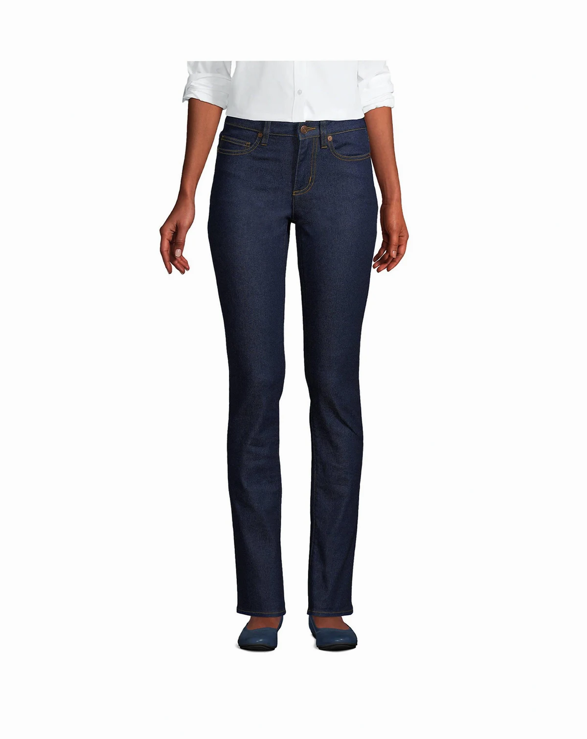 Women's Tall Recover Mid Rise Straight Leg Blue Jeans