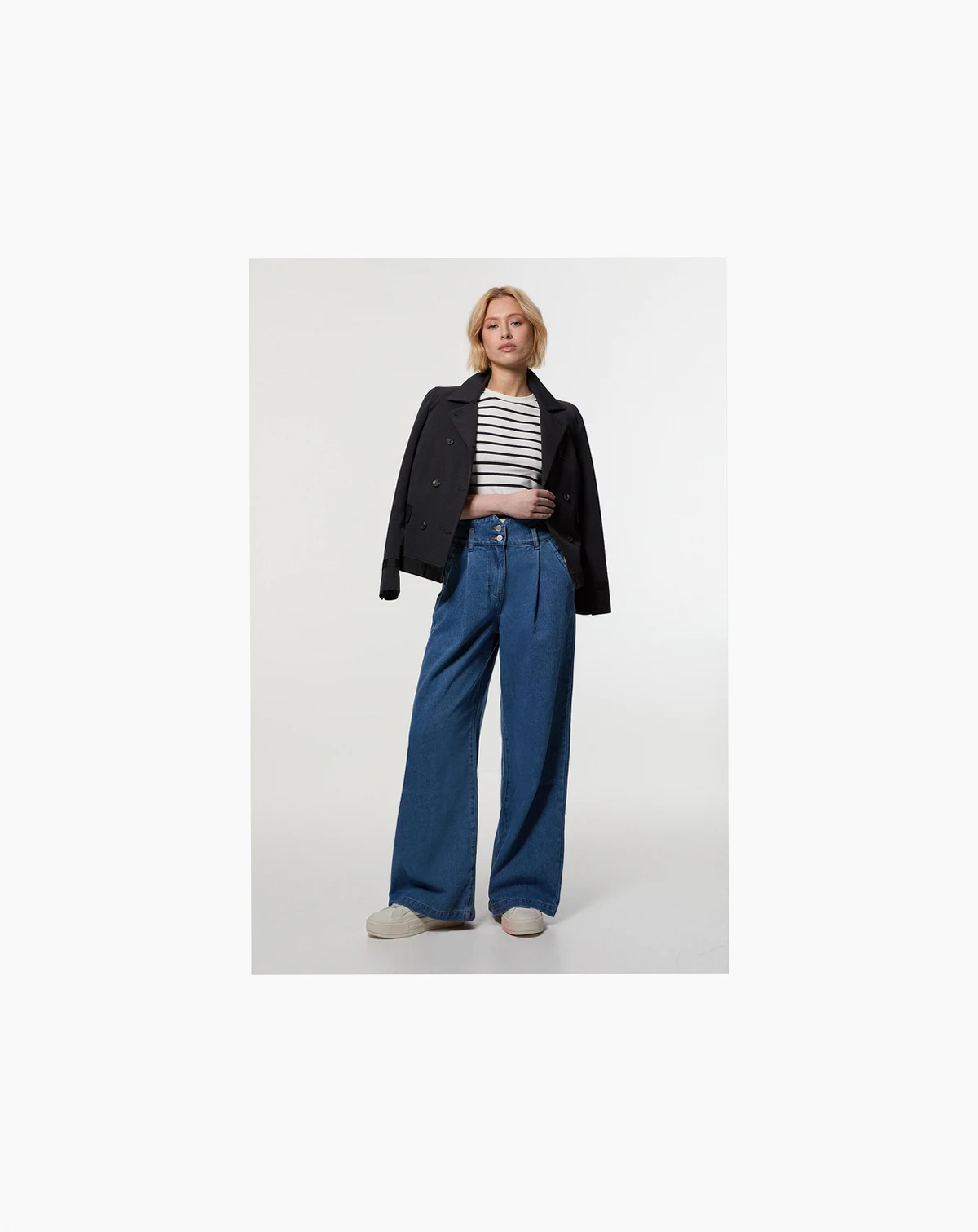 Women's Denim Wide Leg Trousers