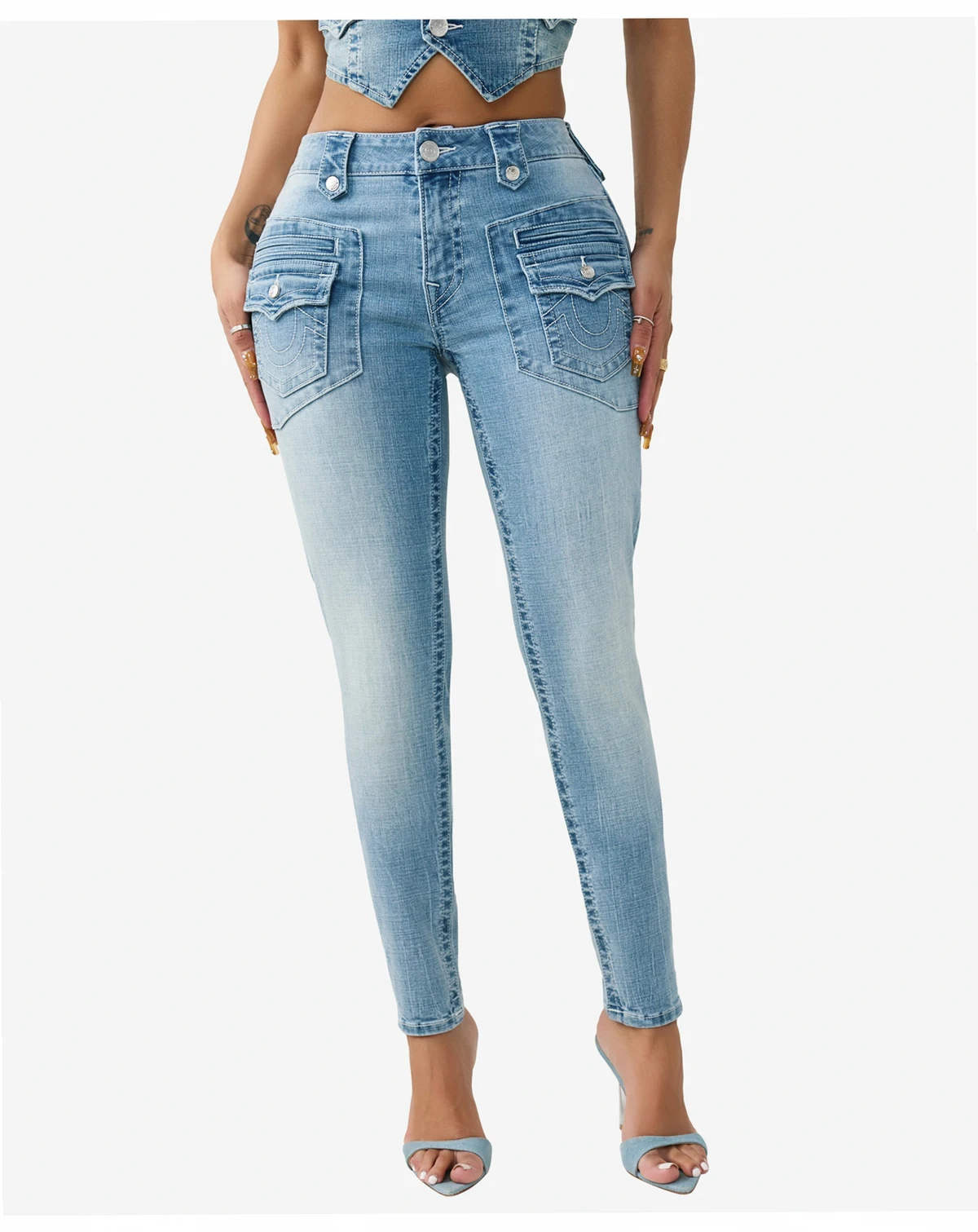 Women's Jennie Skinny Mid-Rise Retro Pocket Jeans