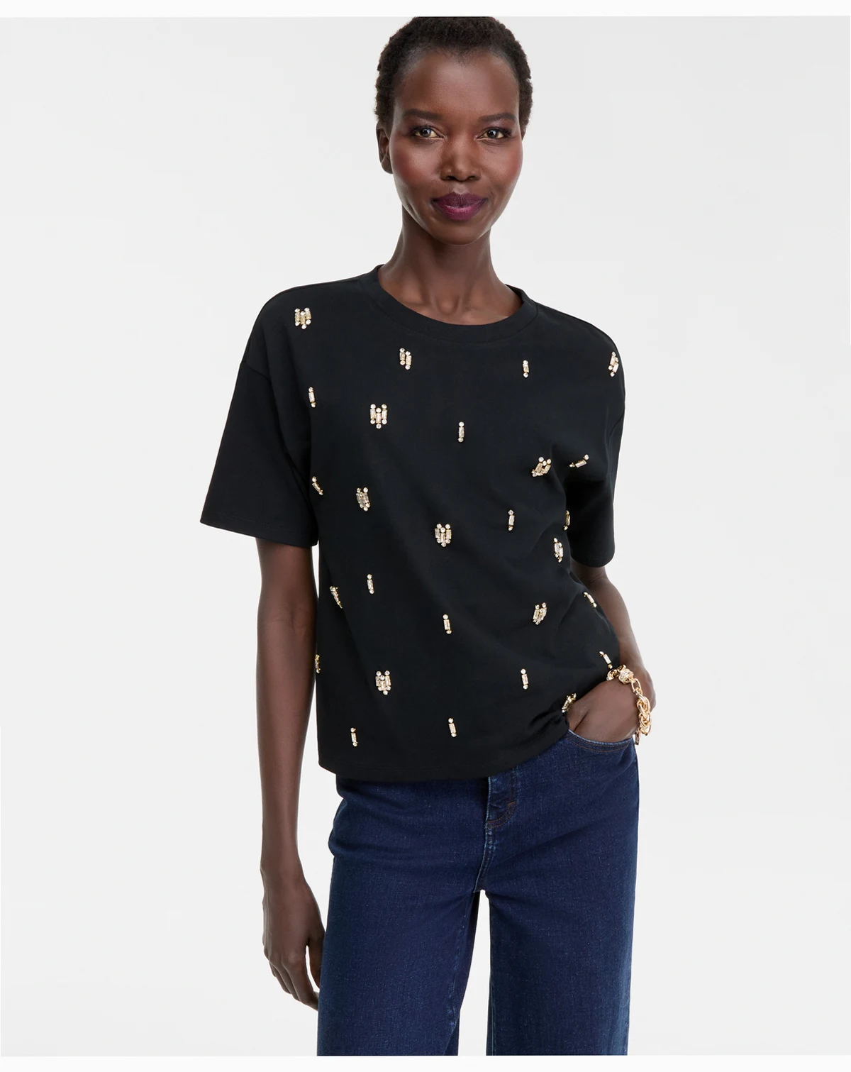 Women's Cotton Embellished Tee, Macy's Exclusive