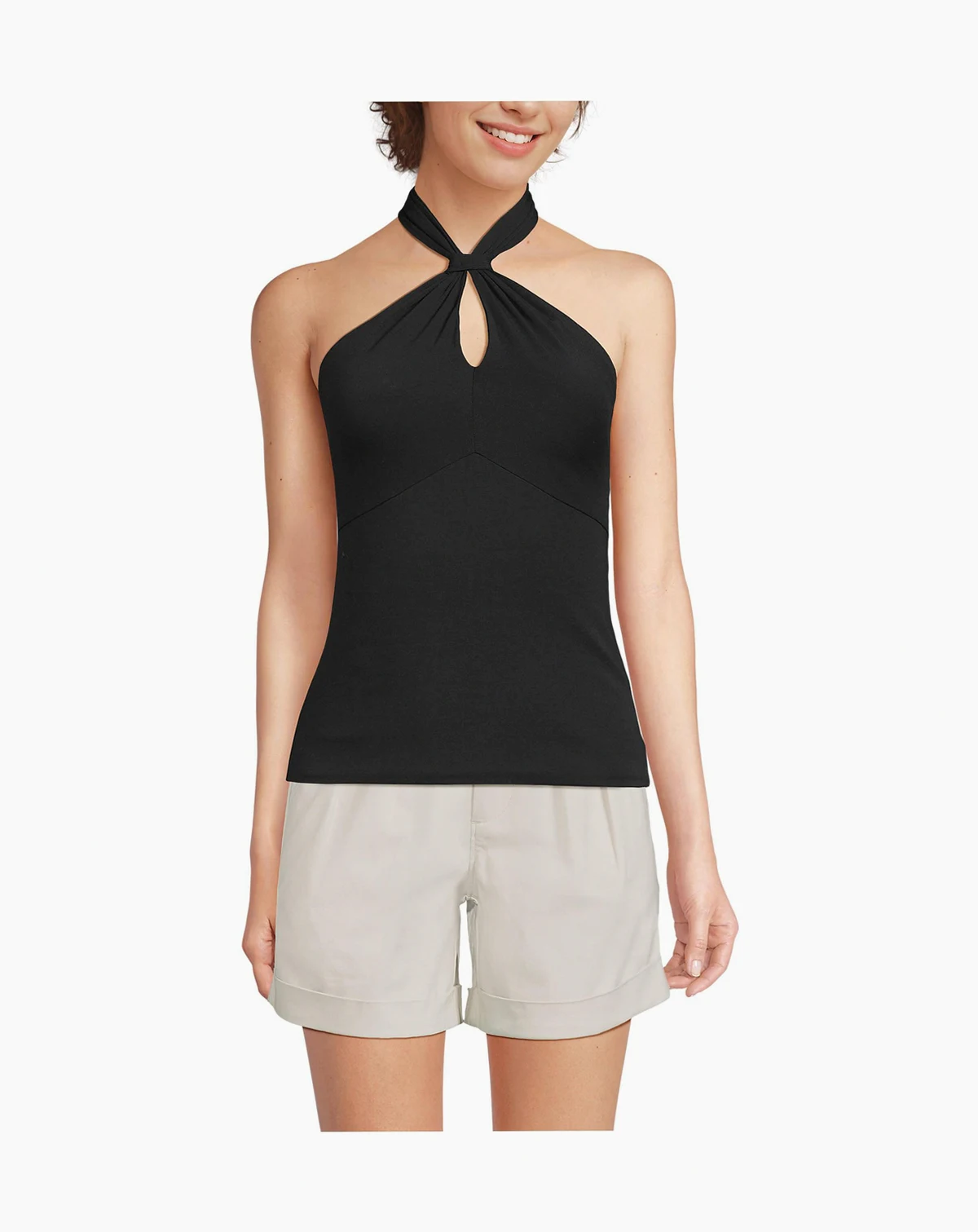 Women's Slender Twist Front Halter Top