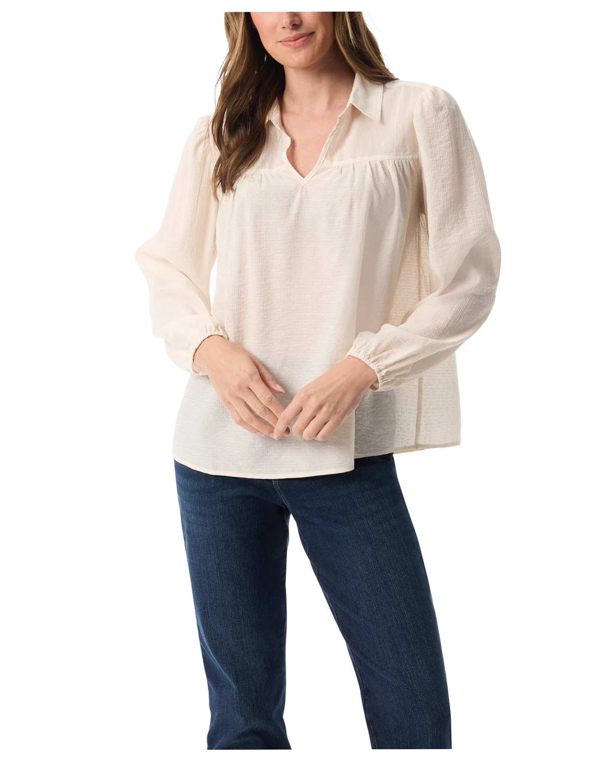 Women's Carmen Long-Sleeve Woven Top