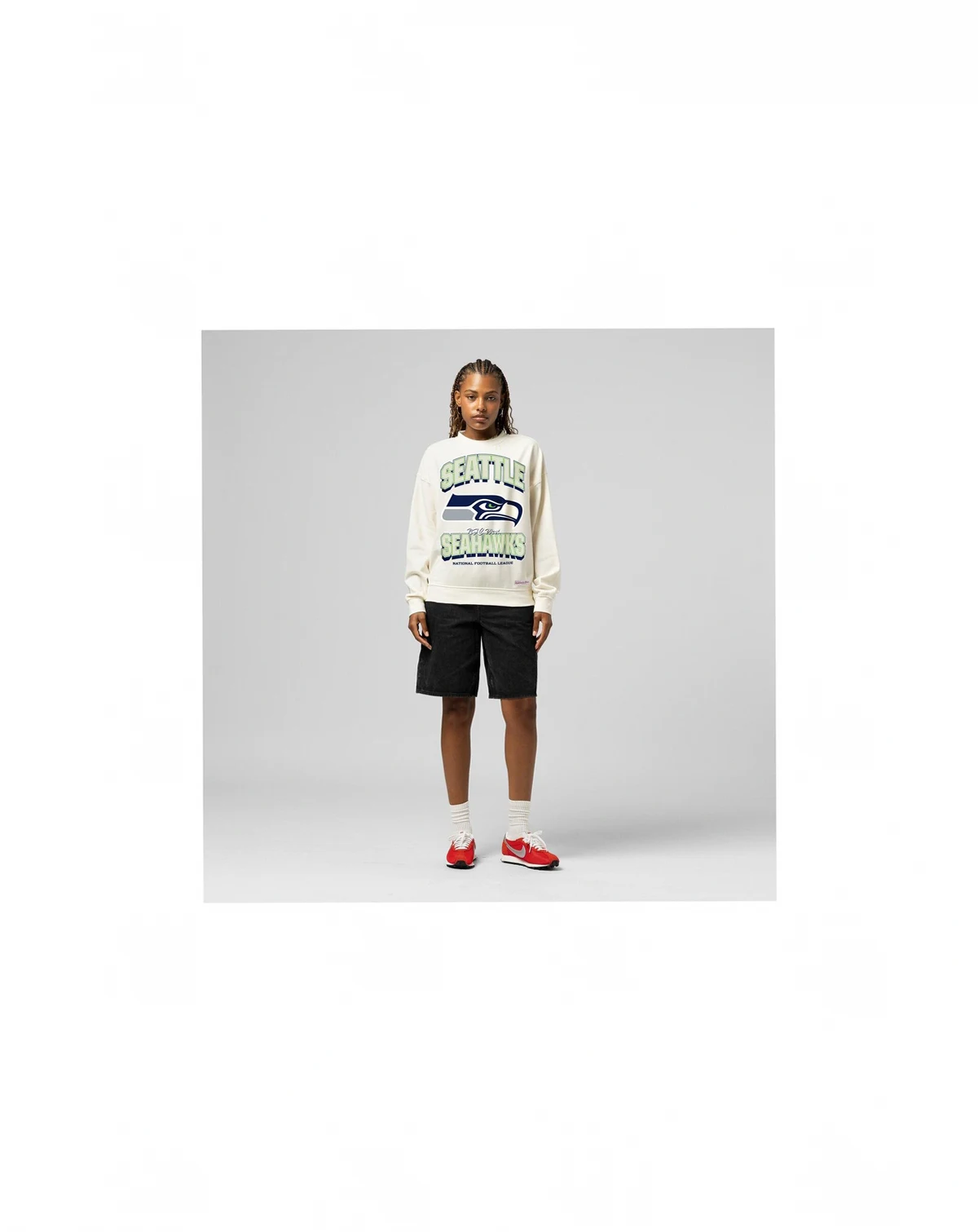 Women's Cream Seattle Seahawks Tonal Arch Sweatshirt