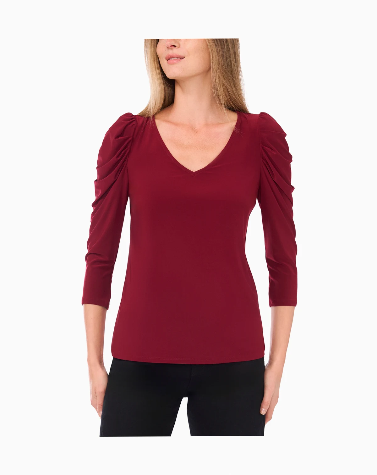 Women's V-Neck Volume Sleeve Top
