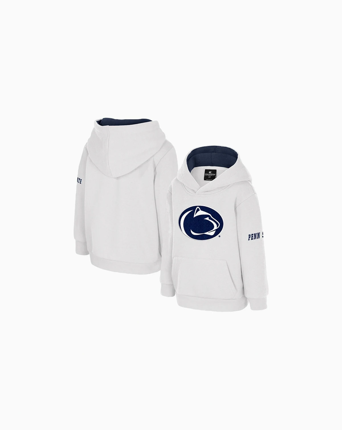 Toddler White Penn State Nittany Lions Big Logo Volume Fleece Pullover Hoodie