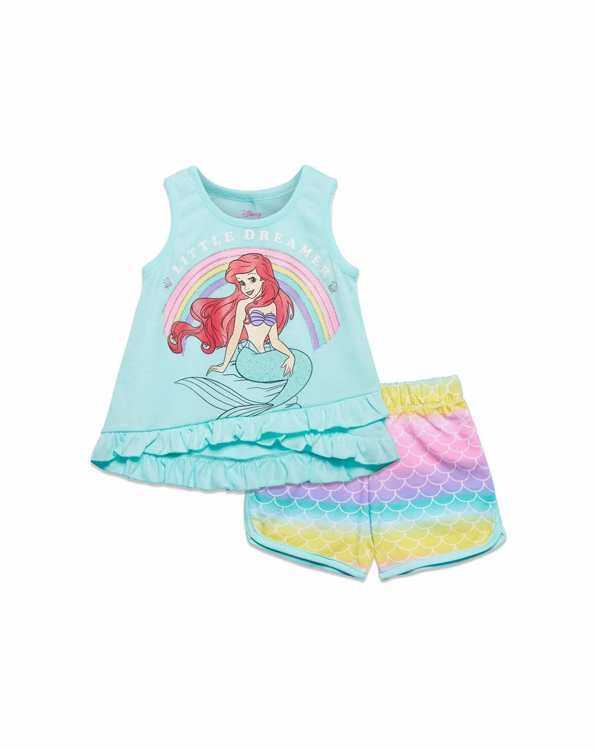 Toddler Girls Princess Moana Belle Minnie Mouse Nightmare Before Christmas Tank Top and French Terry Shorts to