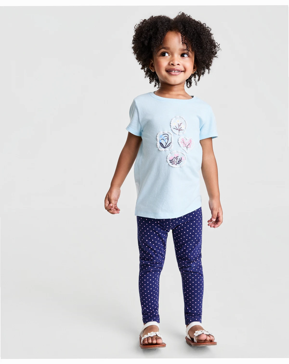 Girls' 12M-5T Flowers Frames Tee, Macy's Exclusive