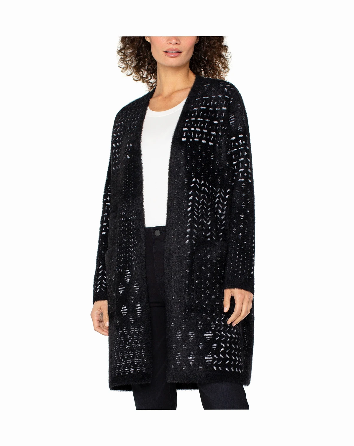 Women's Long-Sleeve Open Front Sweater Coat