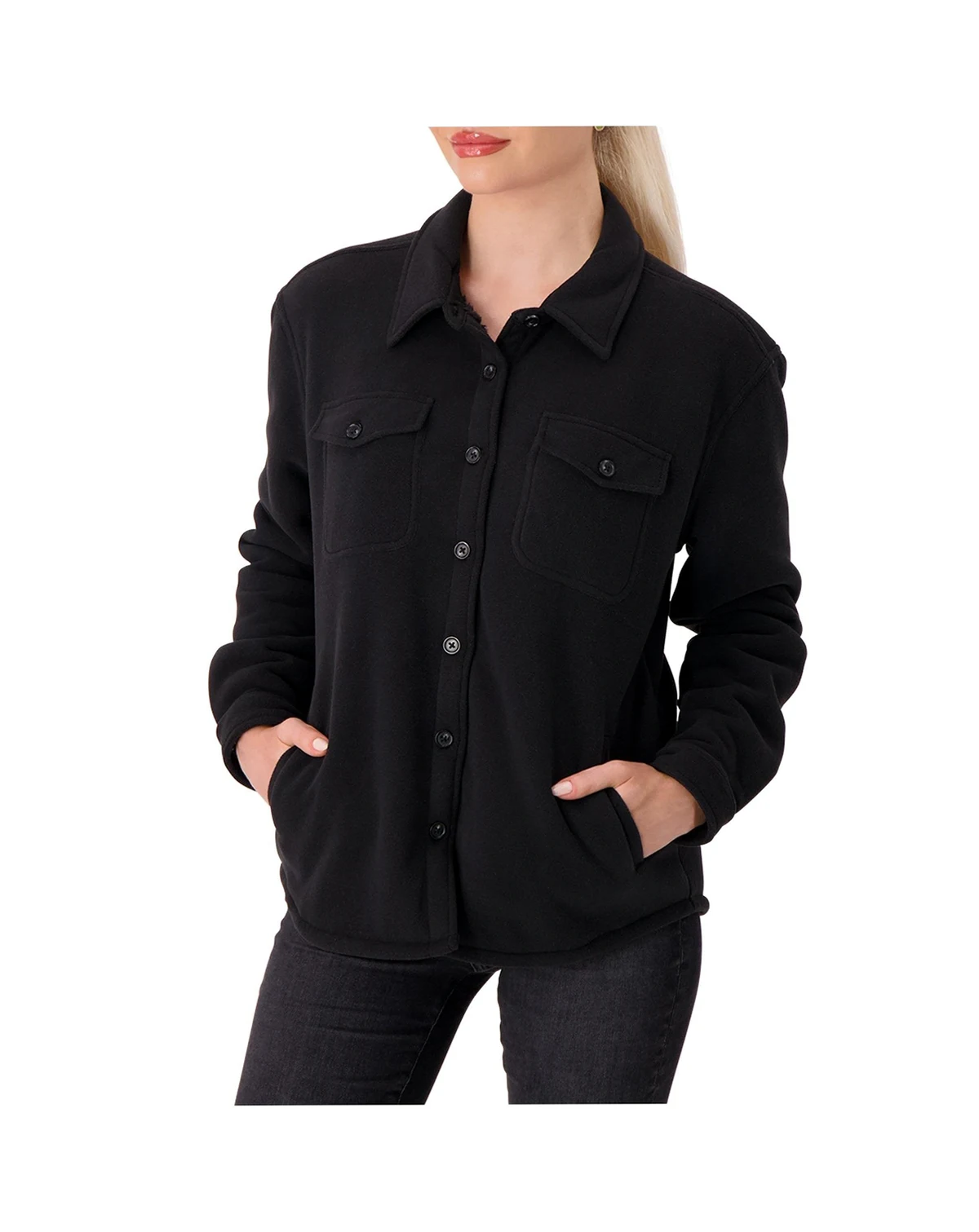 Women's Jacqueline Long Sleeve Solid Shirt Jacket