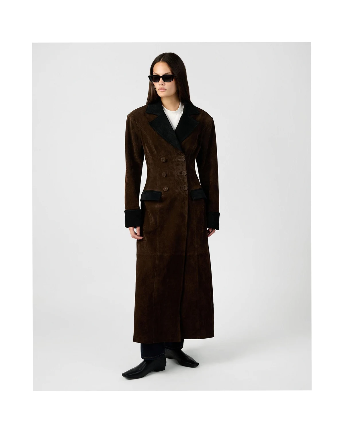 Women's Premium Double Breasted Suede Coat