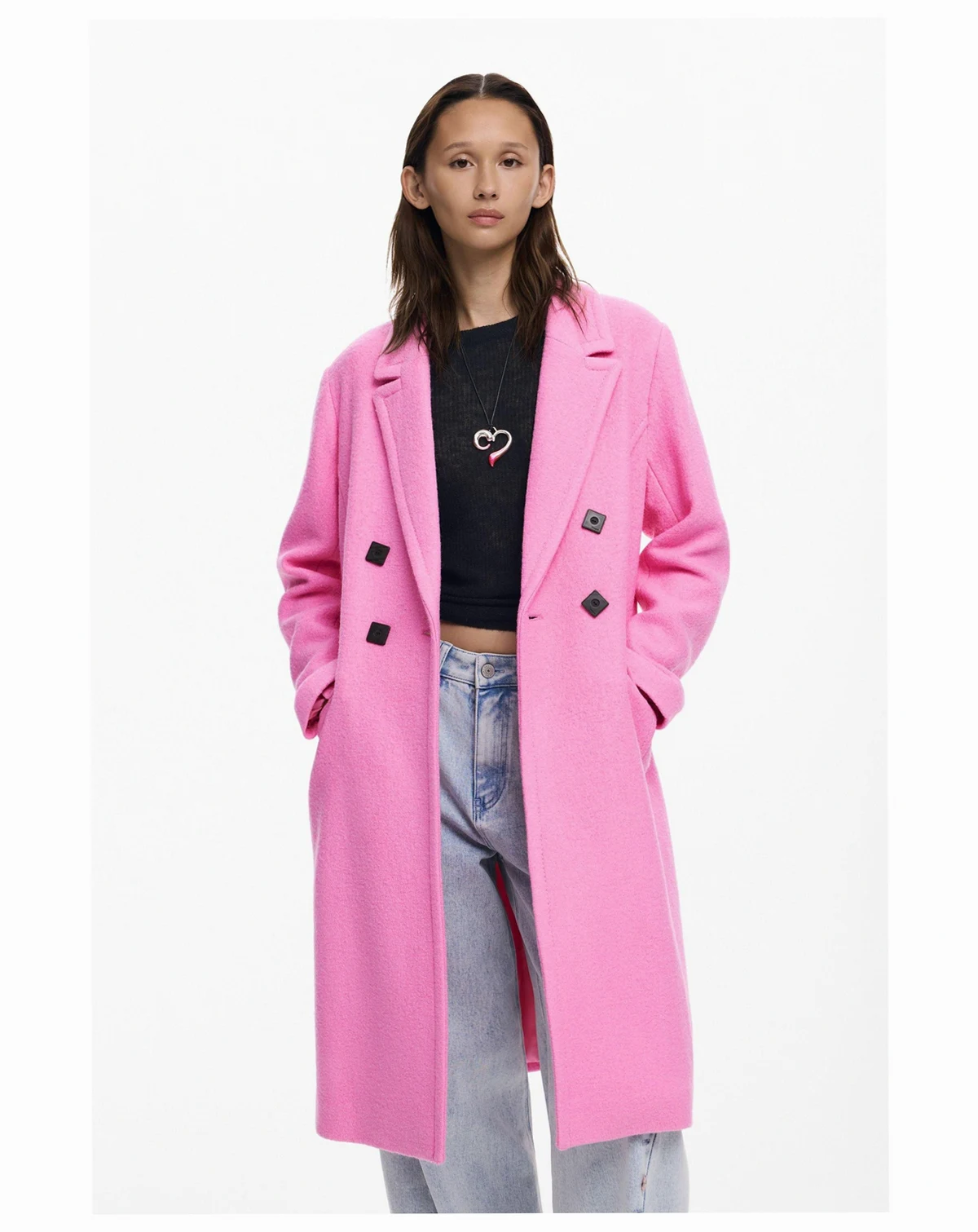 Women's Double-breasted coat with buttons