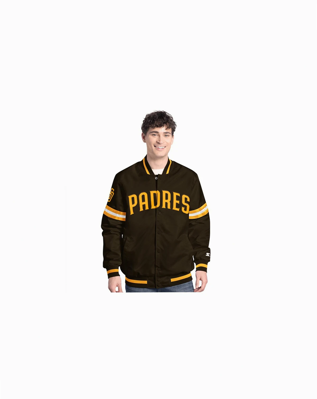 Men's Brown San Diego Padres Scout Full-Snap Varsity Jacket