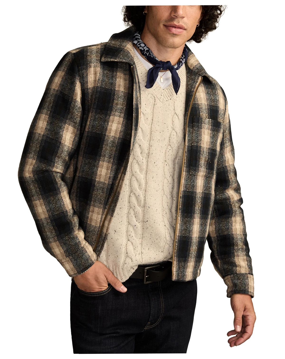 Men's Plaid Long-Sleeve Jacket