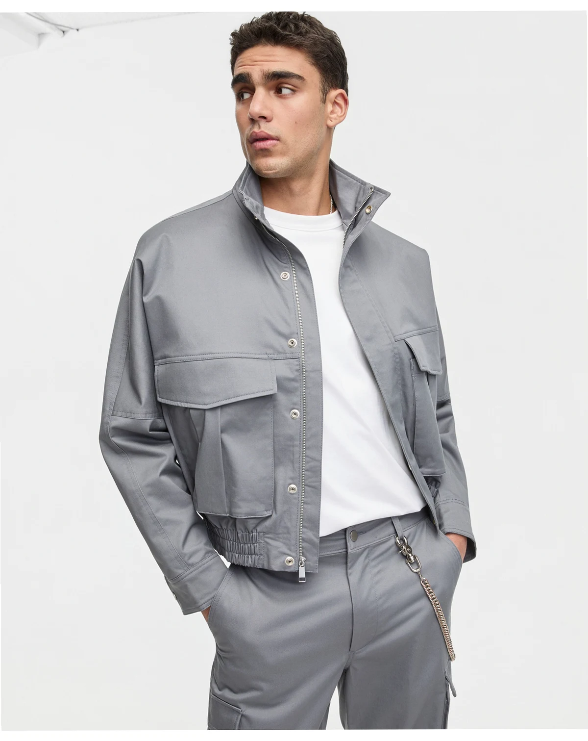 Men's Relaxed-Fit Stretch Twill Utility Jacket, Macy's Exclusive