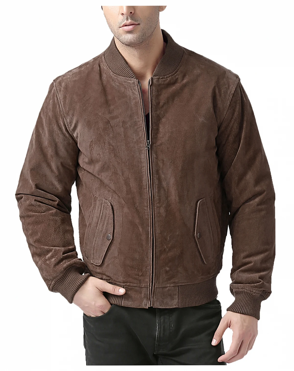 Men Urban Leather Bomber Jacket