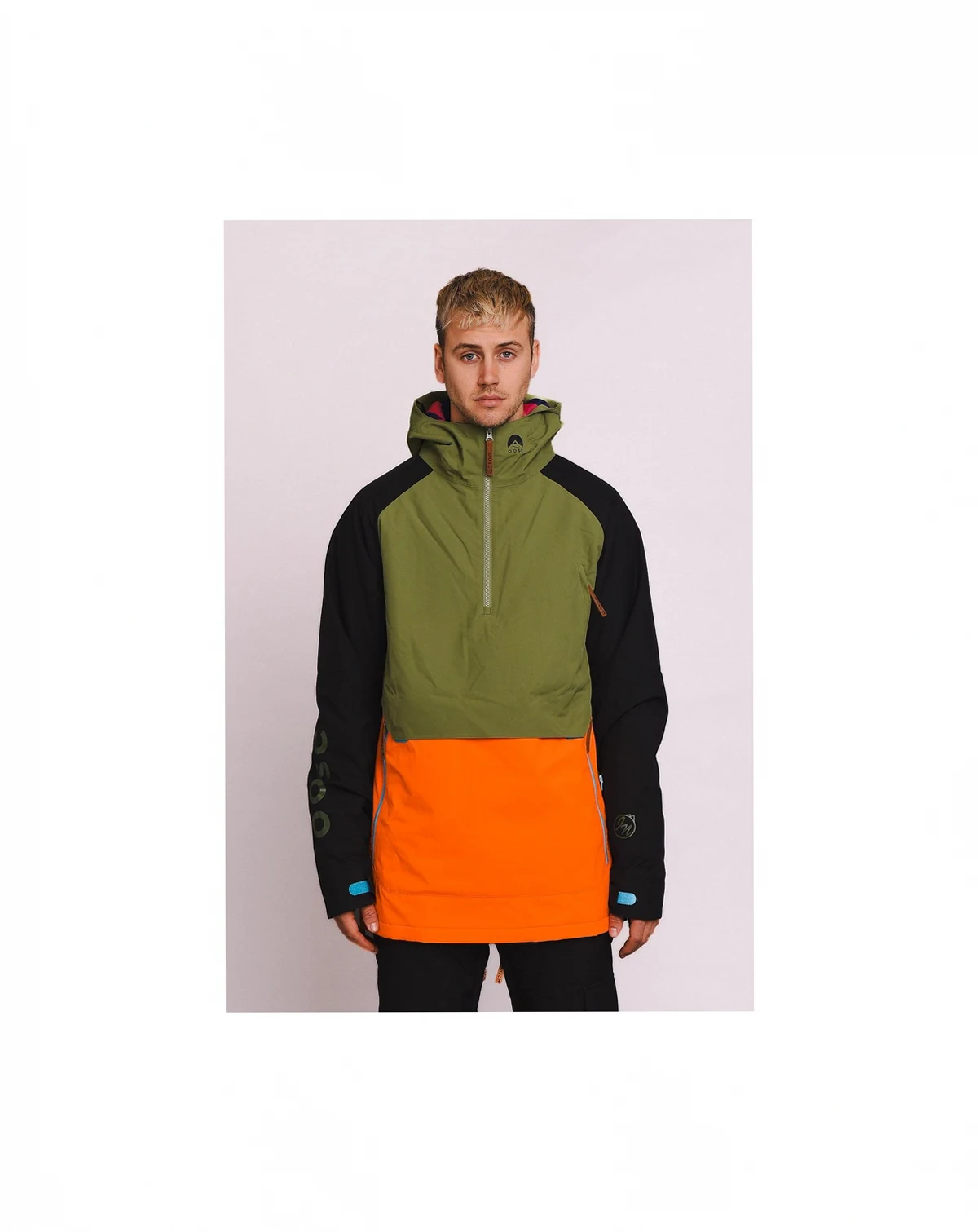 Men's Snow Park Overhead Jacket - Orange & Khaki