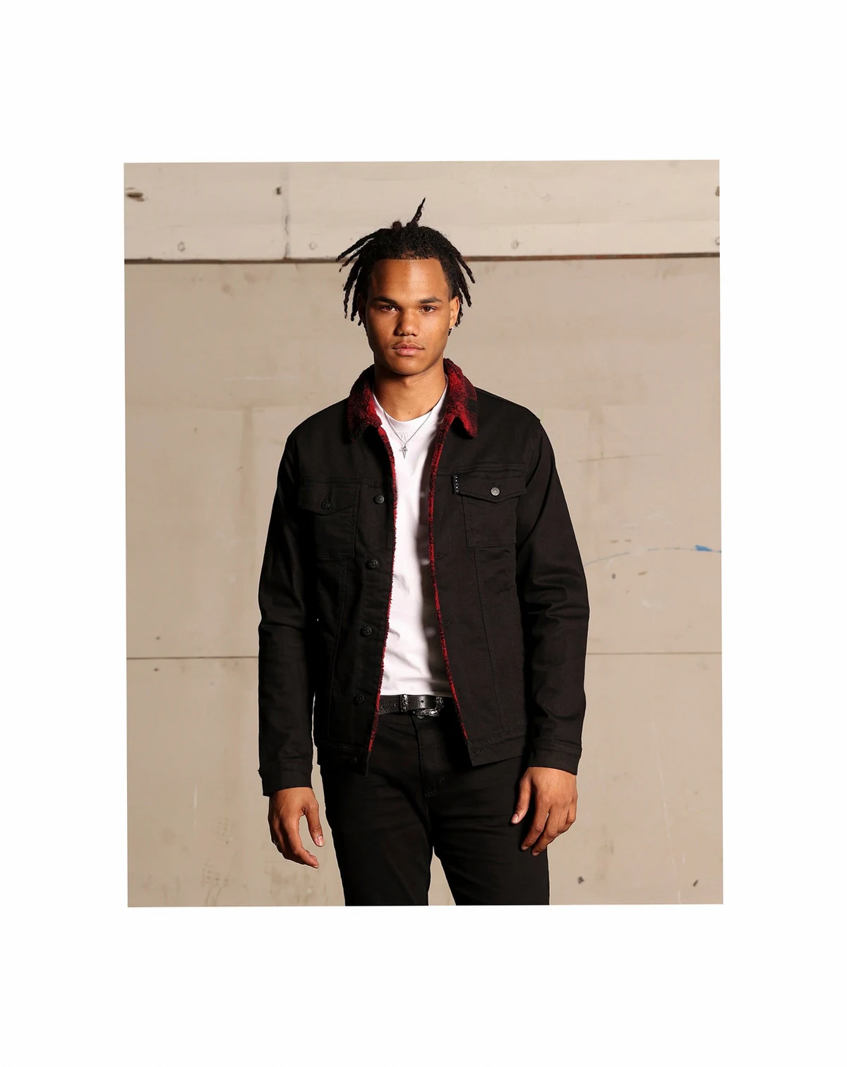 Men's Tartan Sherpa Denim Jacket