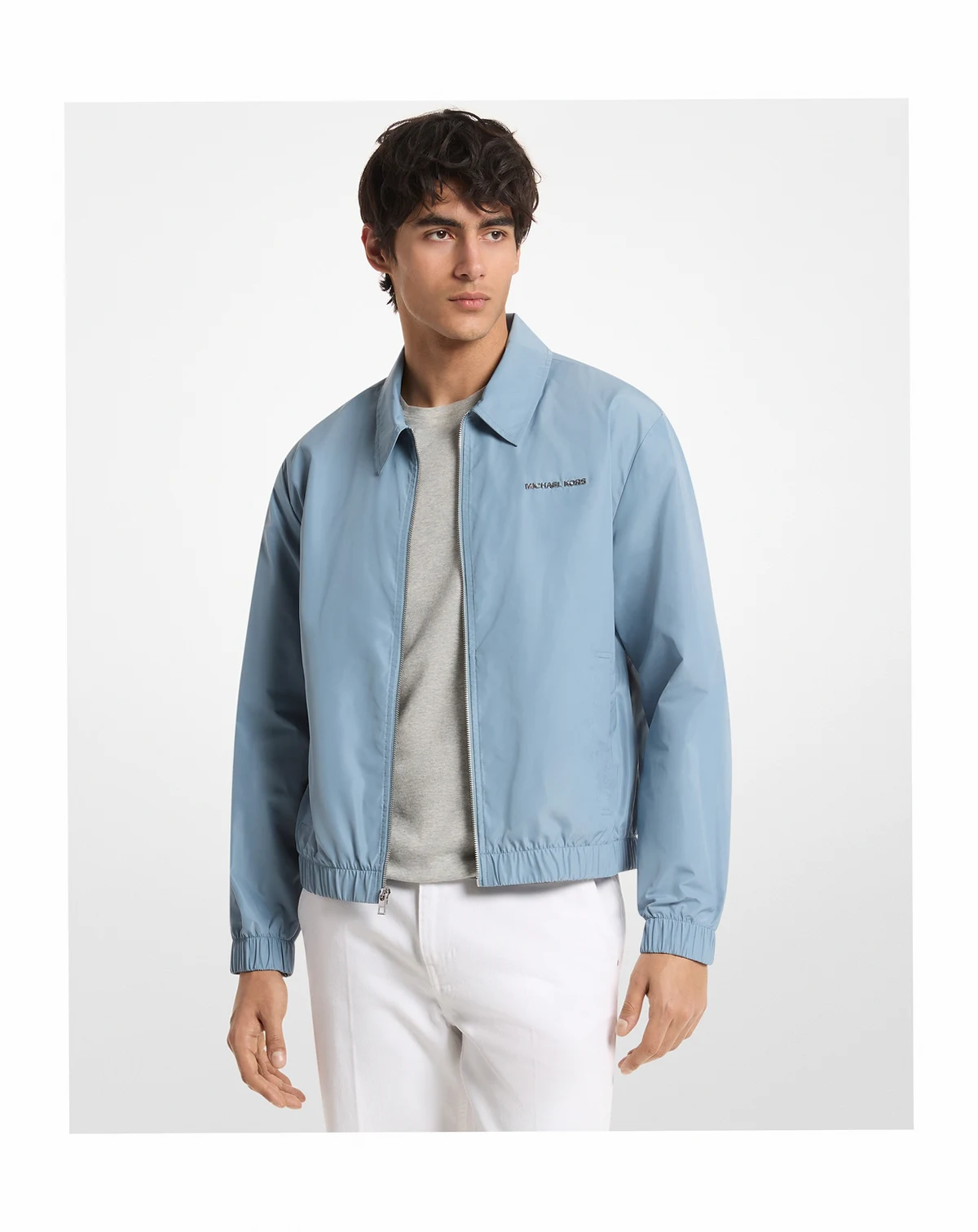 Men's Sleek Zip Point Collar Jacket