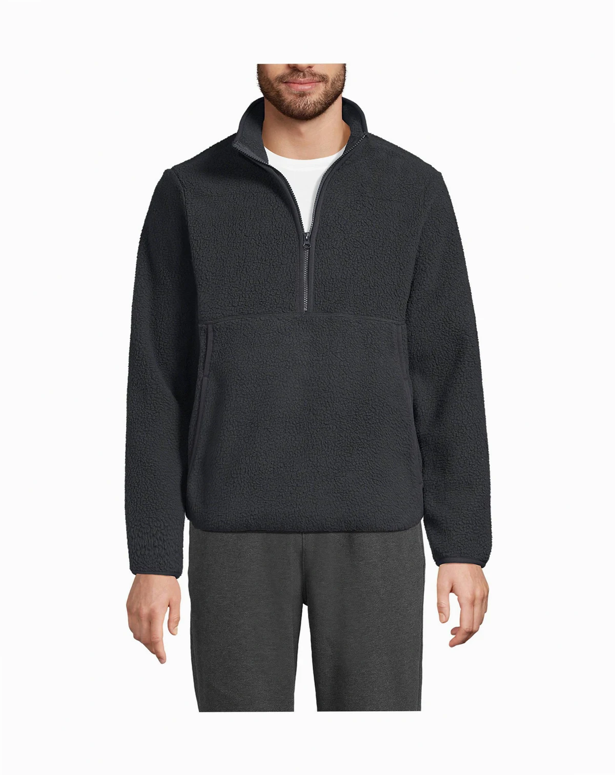 Men's Tall Half Zip High Pile Fleece Pullover