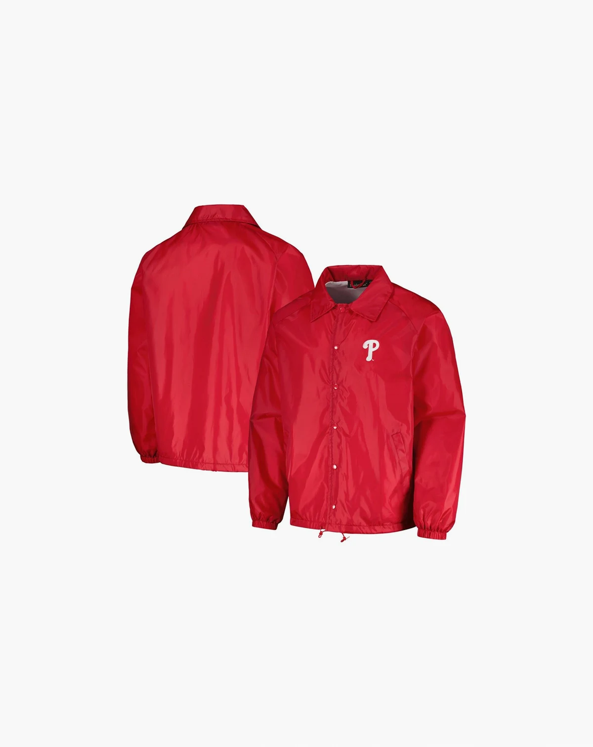Men's Red Philadelphia Phillies Coach's Raglan Full-Snap Windbreaker Jacket