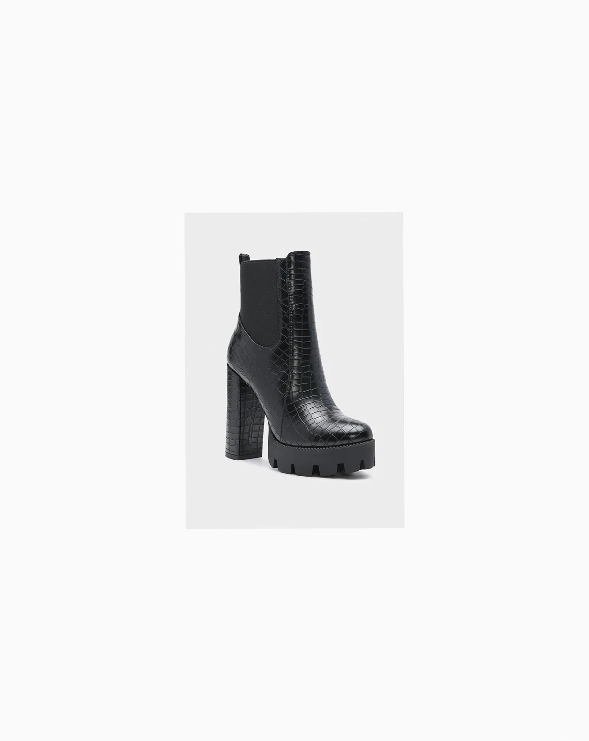 Women's Beatriz Croc Print Block Heel Ankle Boots