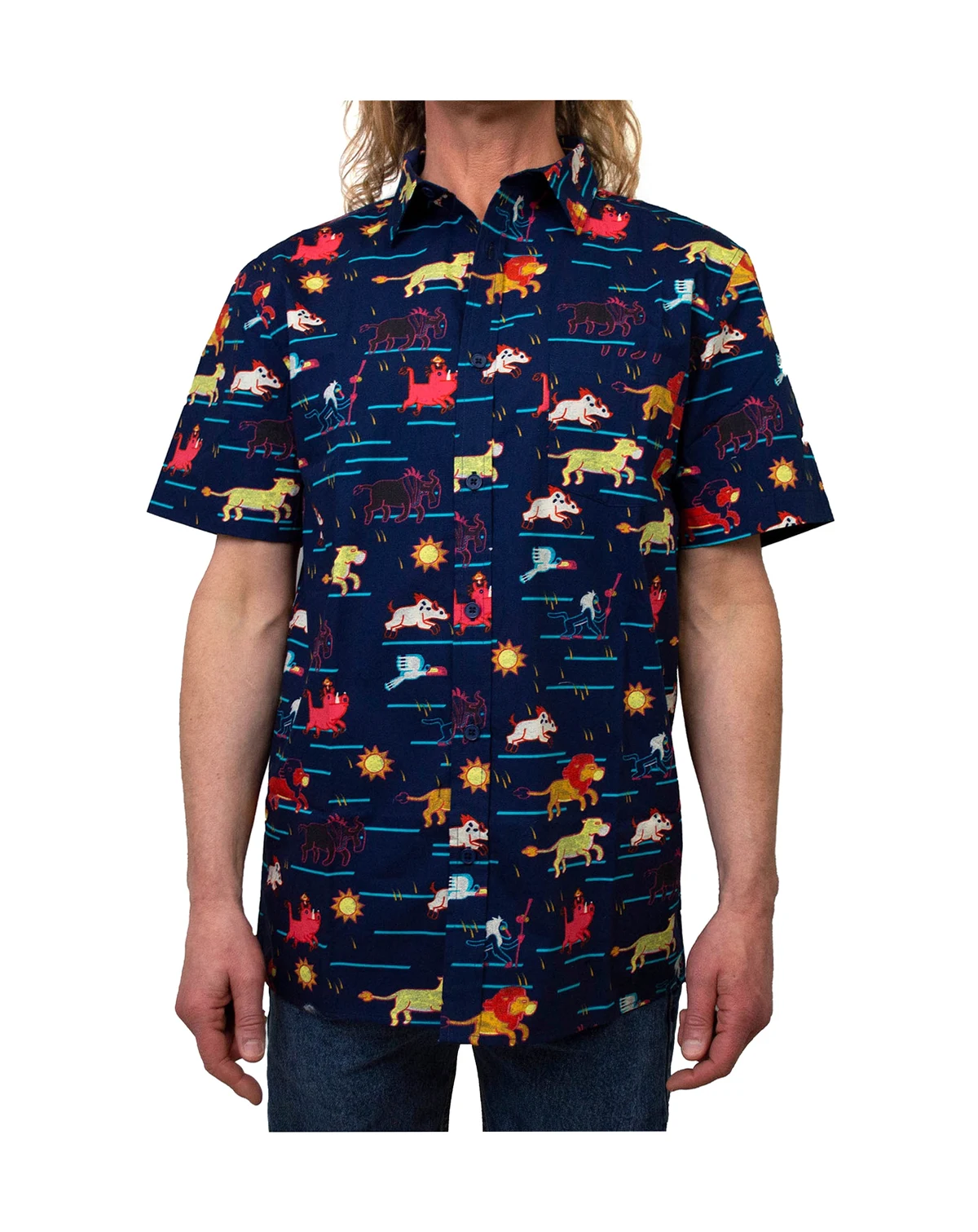 Men's Stampeded Short Sleeves Woven Shirt