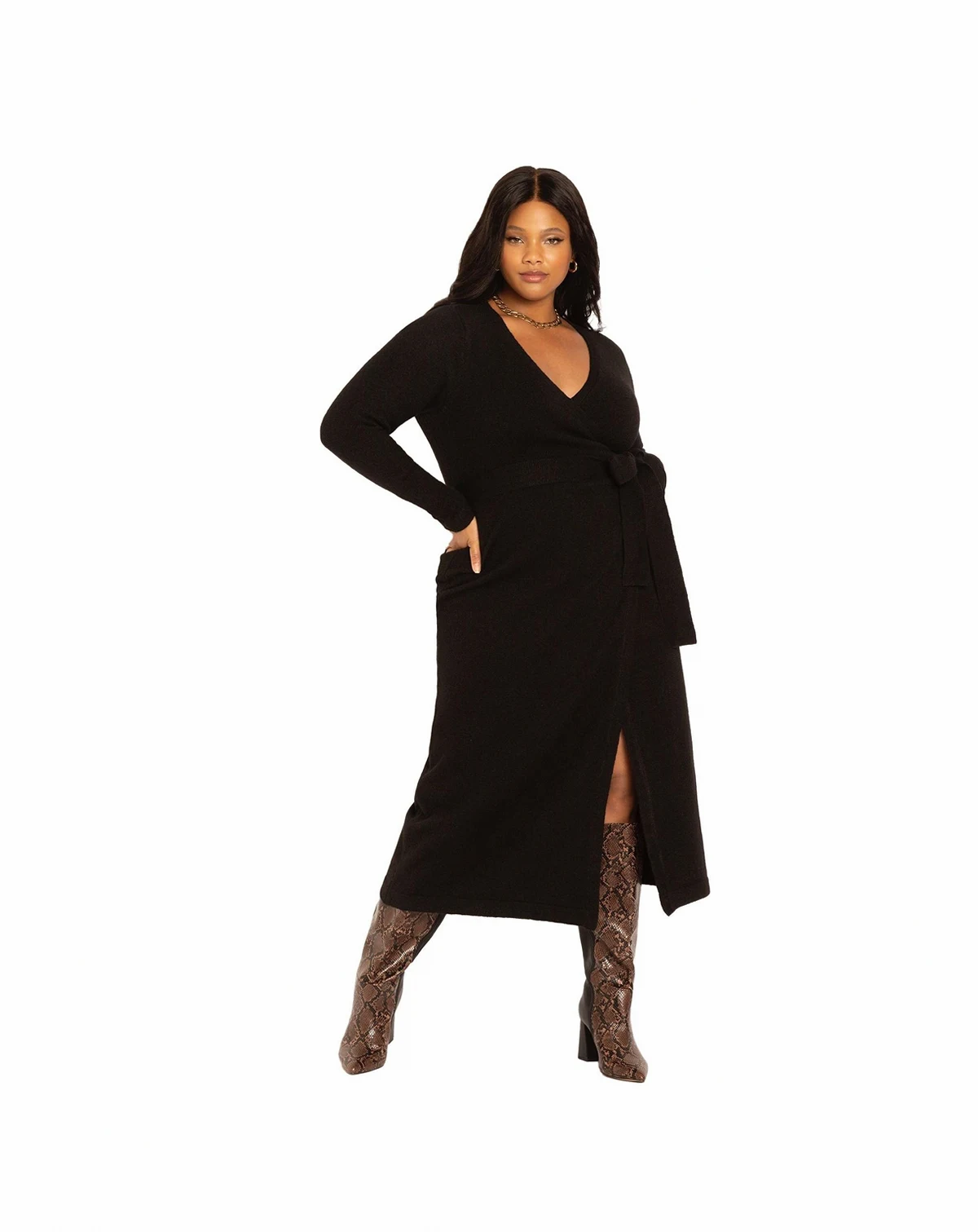 Women's Sweater Wrap Dress