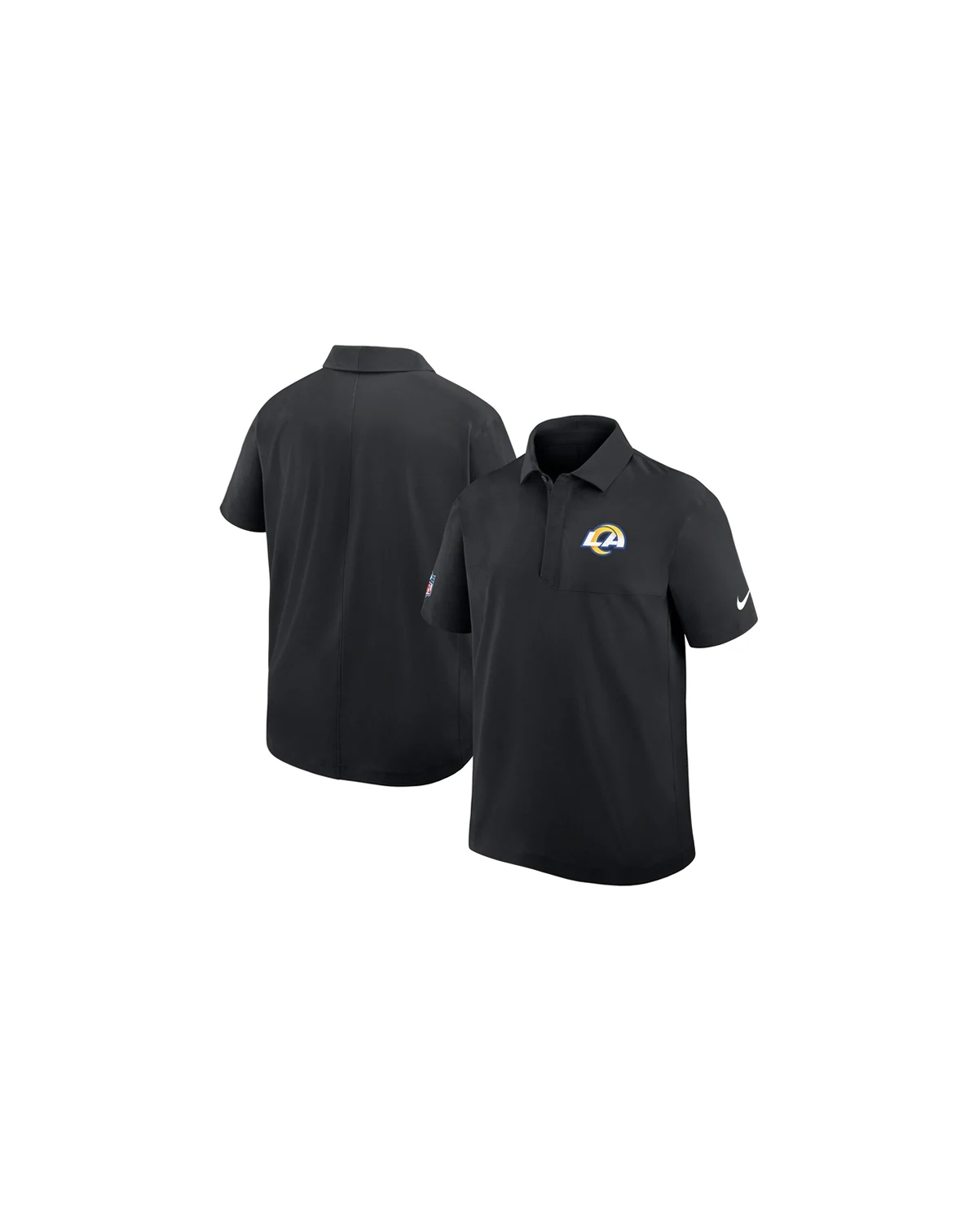 Men's Black Los Angeles Rams Sideline City Pride Woven Performance Polo Shirt