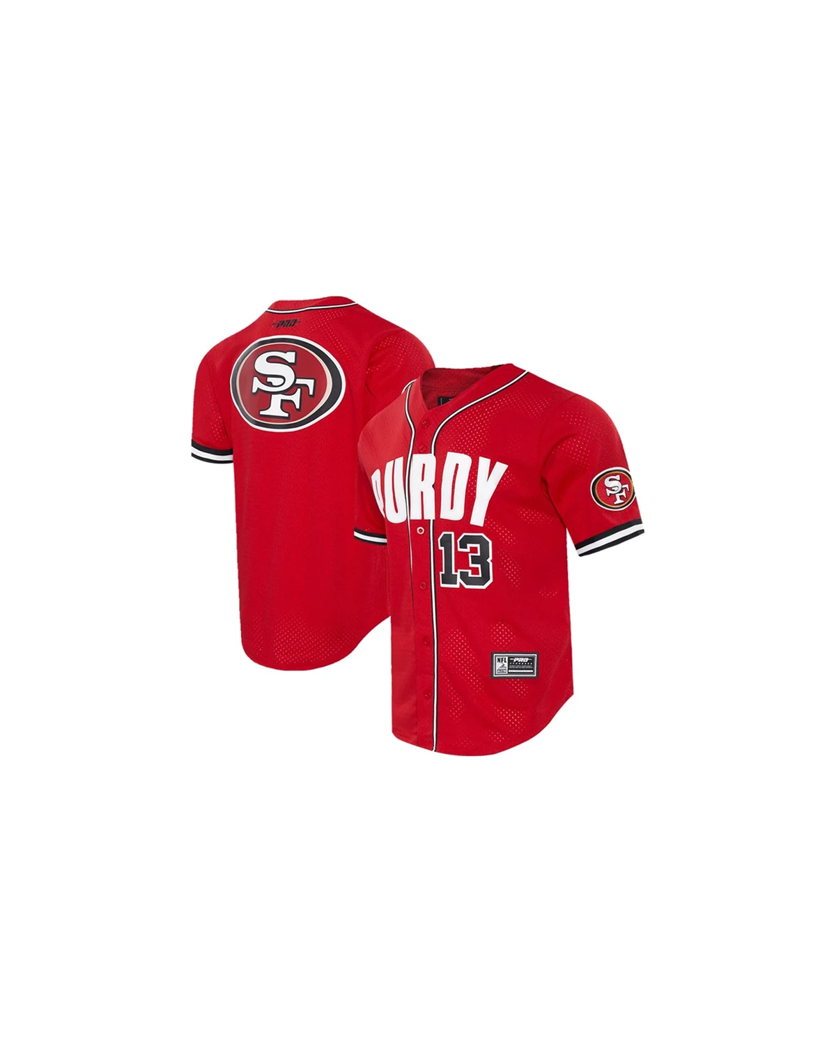 Men's Brock Purdy Scarlet San Francisco 49ers Mesh Button-Up Baseball Jersey